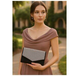 Rhinestone Studded Envelope Clutch Bag for Mother of the Bride